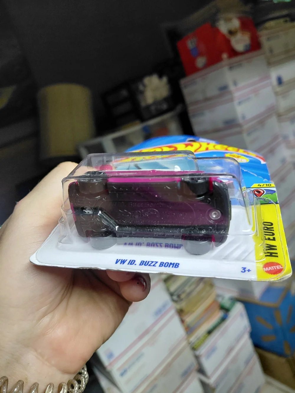 2026 Hot Wheels VW ID. Buzz Bomb in pink and white is part of the HW Euro series